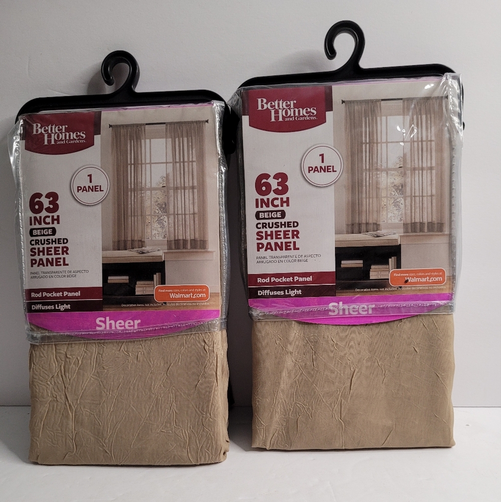 Better Homes and Gardens 63 Inch Beige curtains.  308